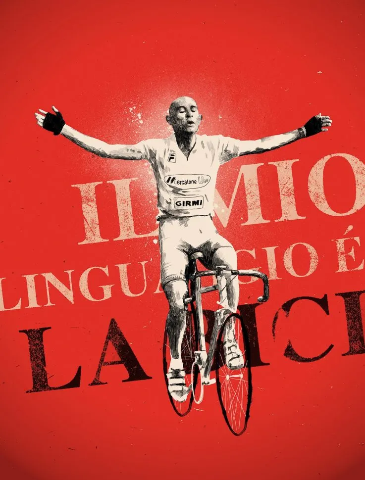 Poster Marco Pantani 'On Strike' – A3 – Pub Campagnolo – Neuf