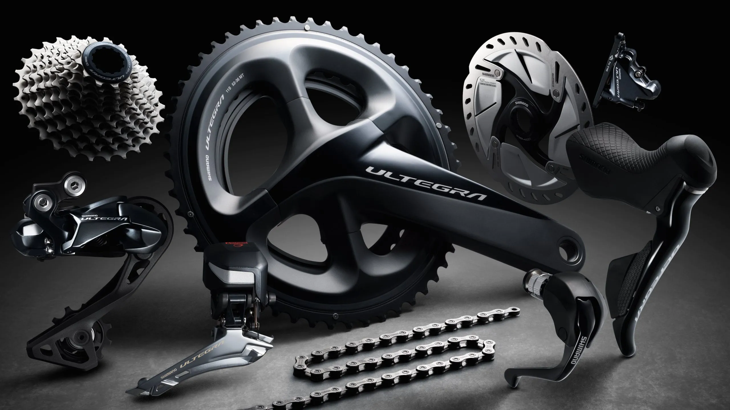 Shimano Ultegra R8000 11S グループセット New Shimano Ultegra R8000 groupset includes disc brakes and