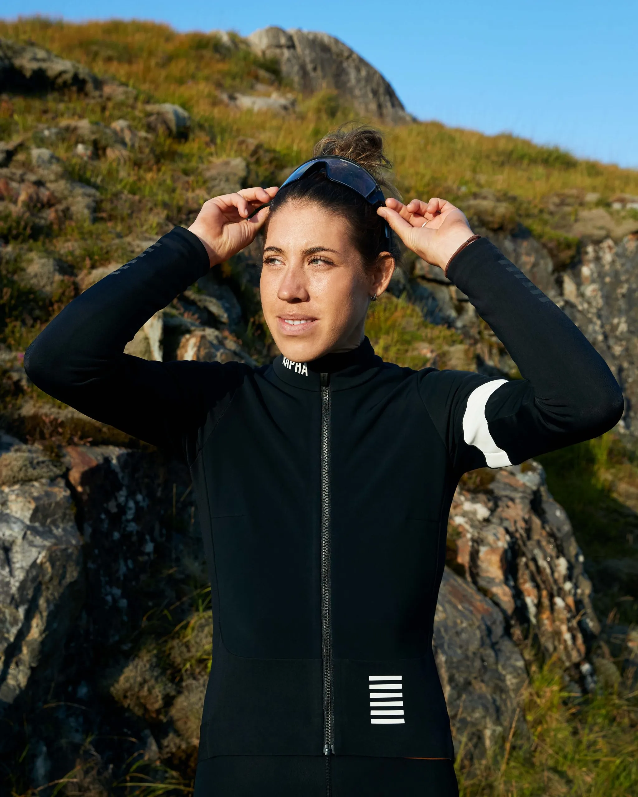 Rapha Women's Pro Team winter bibtights and Pro Team winter jacket