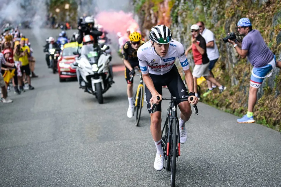 Pogacar dropping Vingegaard at the Tour de France