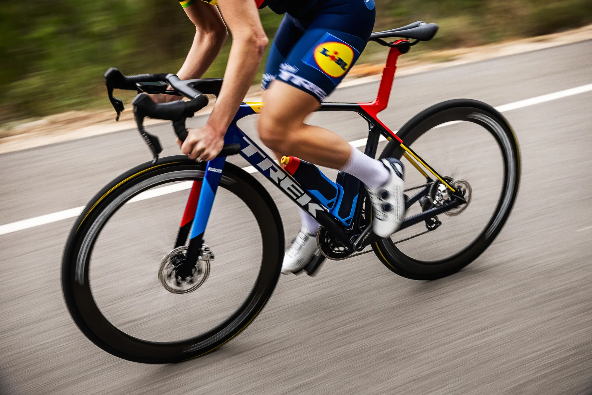Man riding Trek madone bike