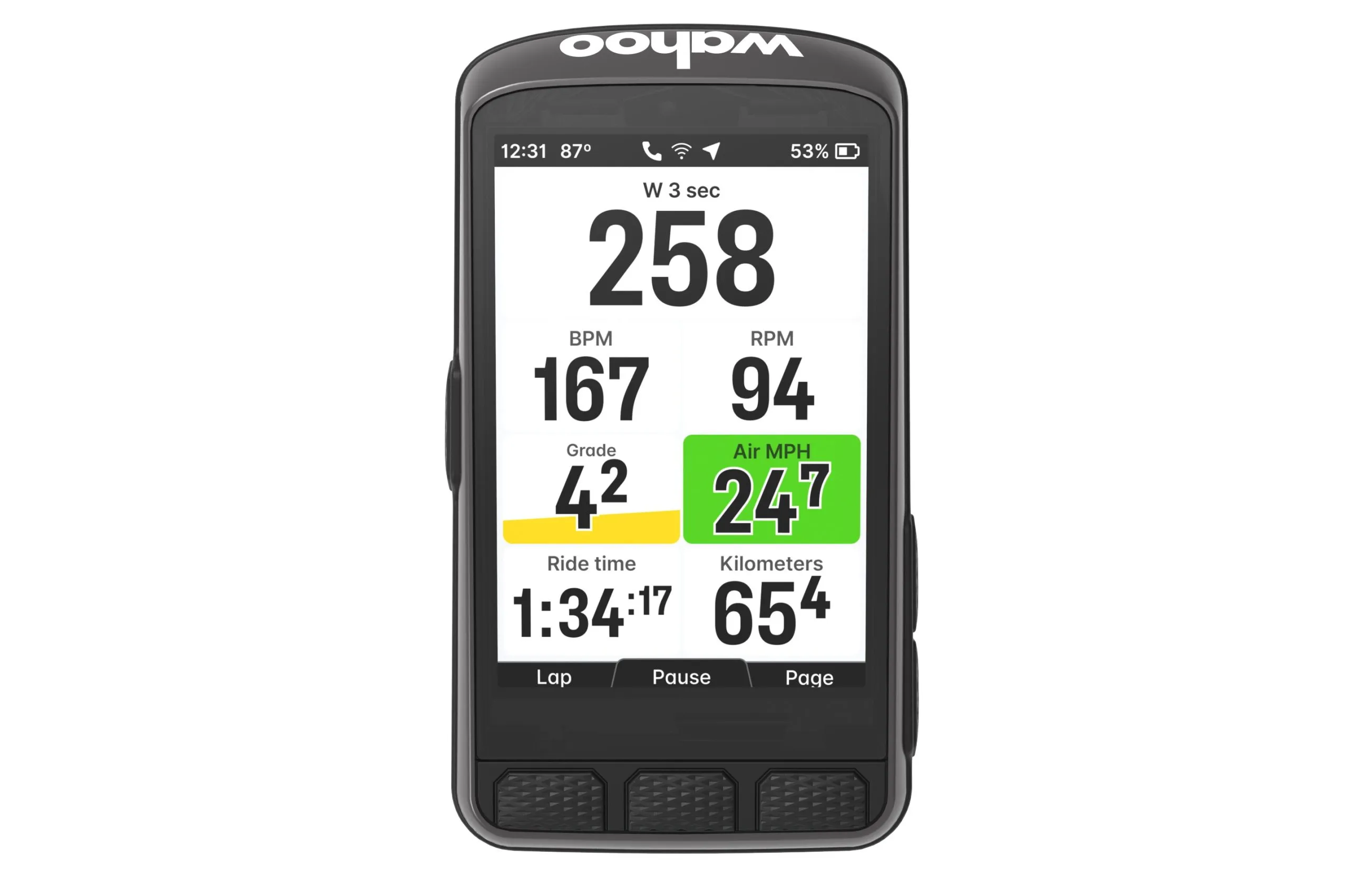Wahoo ELEMENT ACE サイクルコンピューター 3.8インチ The Wahoo Elemnt Ace has a 3.8-inch touchscreen and wind sensor