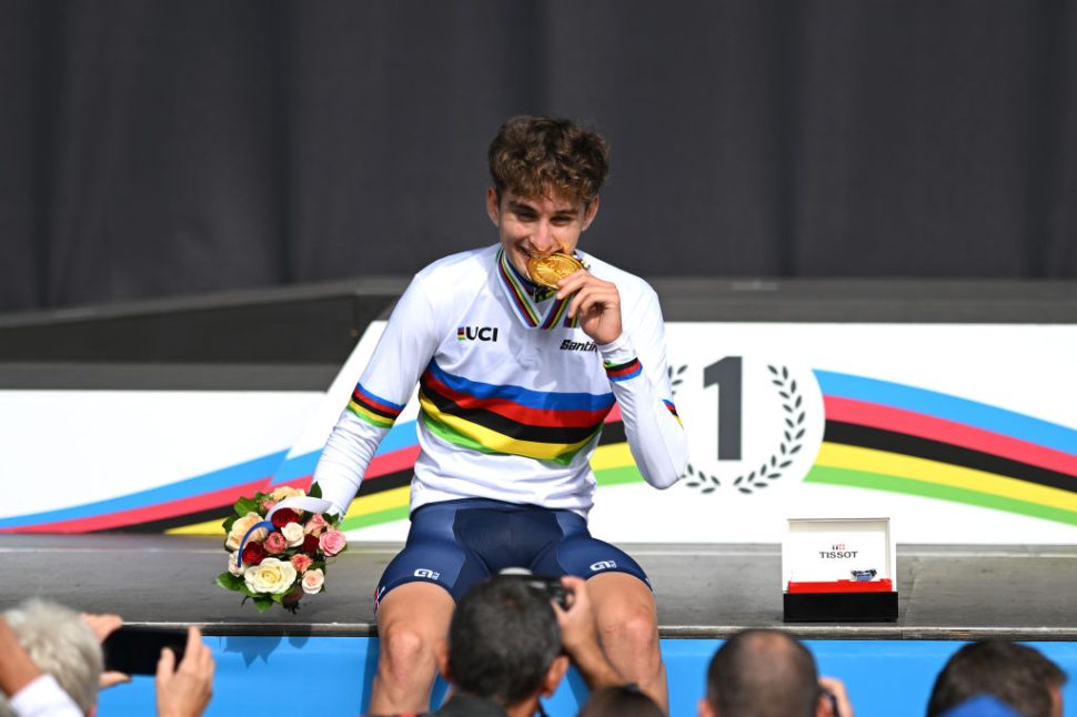 Paul Seixas gets rainbow jersey in 2024
