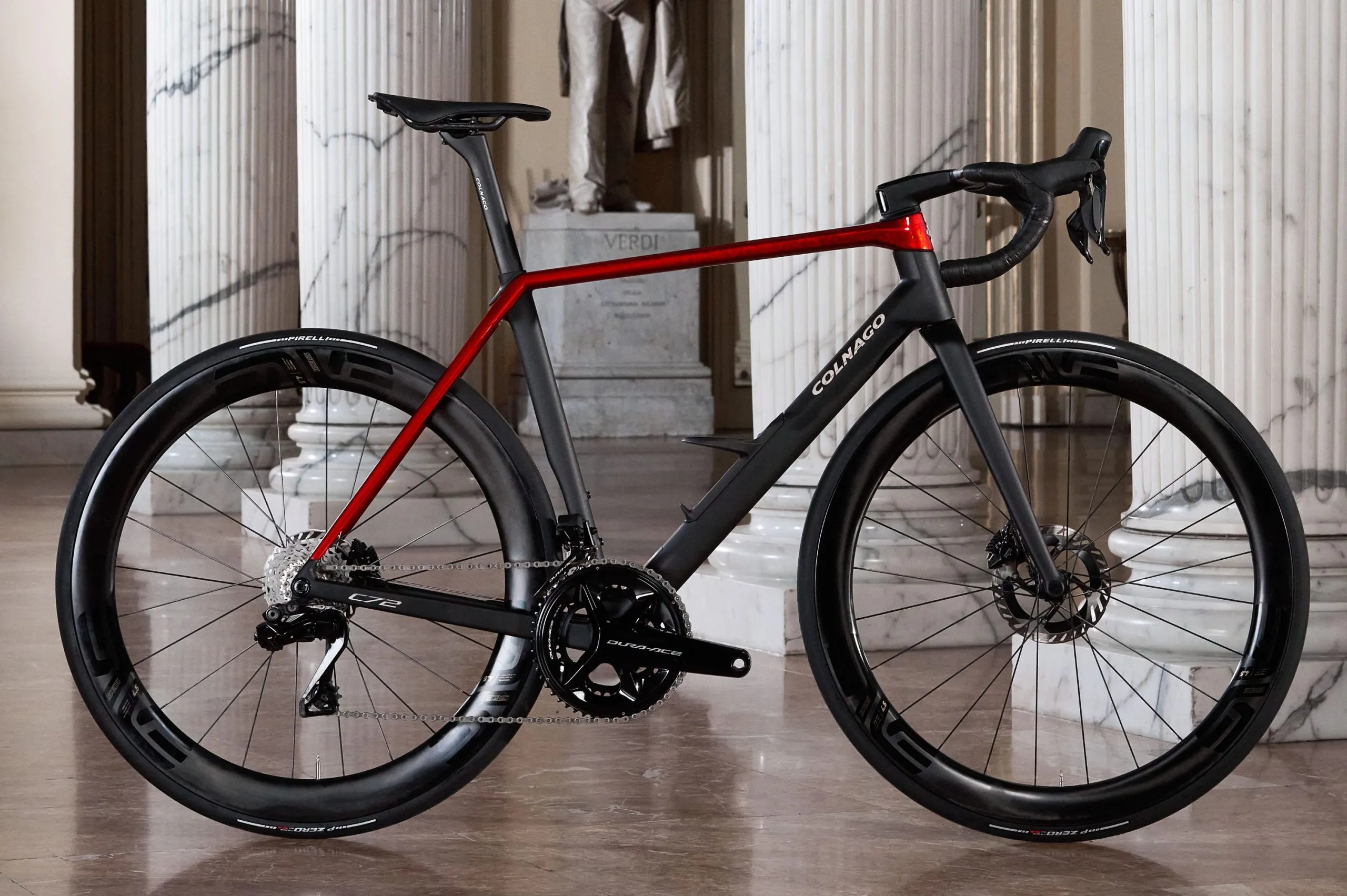 The Colnago C72 has more tyre clearance and relaxed geometry 