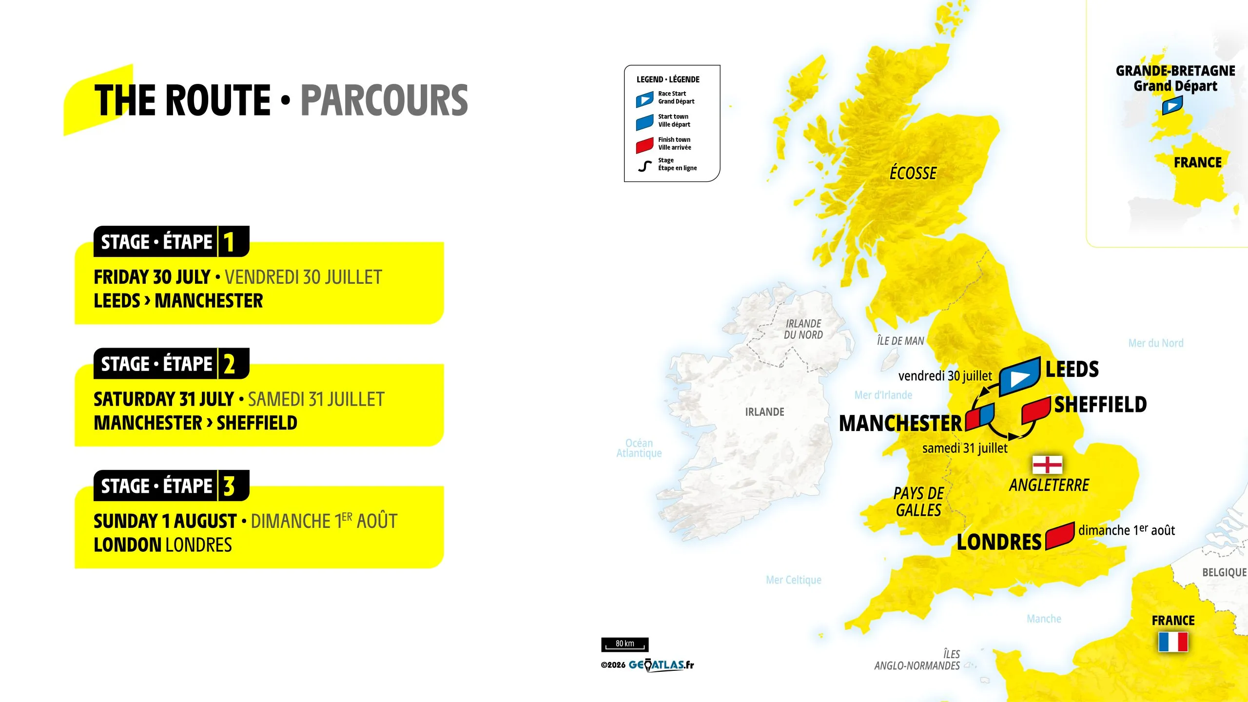 Route announced for Tour de France Femmes 2027 Grand Départ in Great Britain including race’s first team time-trial