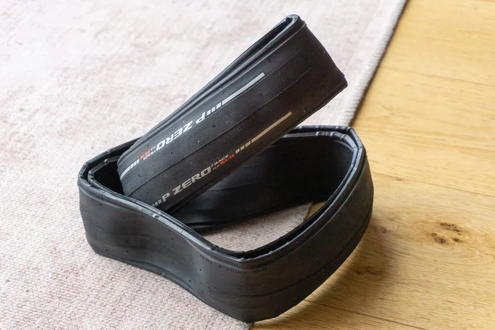 Black Pirelli bike tyre