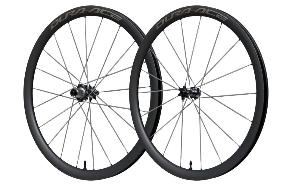 Shimano's new lighter Dura-Ace wheels have carbon spokes and come