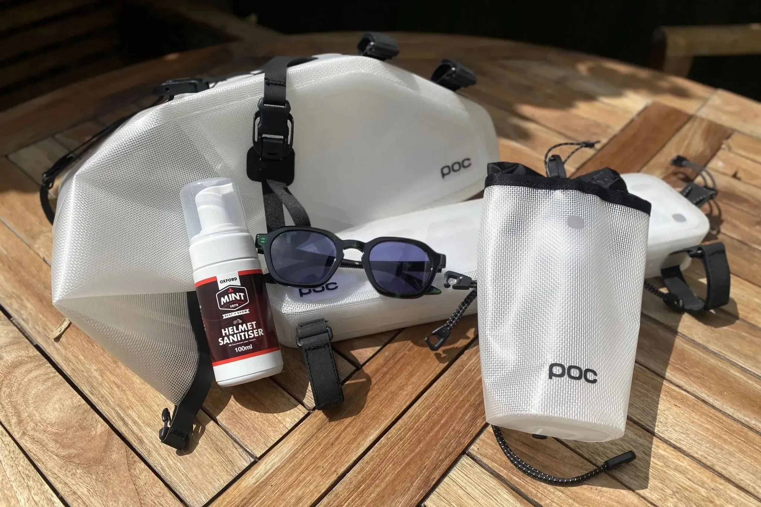 In the Drops: Poc translucent bags, Maap casual glasses, helmet cleaner and Dan Burn